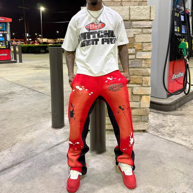 Fashion Letter T-Shirt Sweatpants Two Piece Set