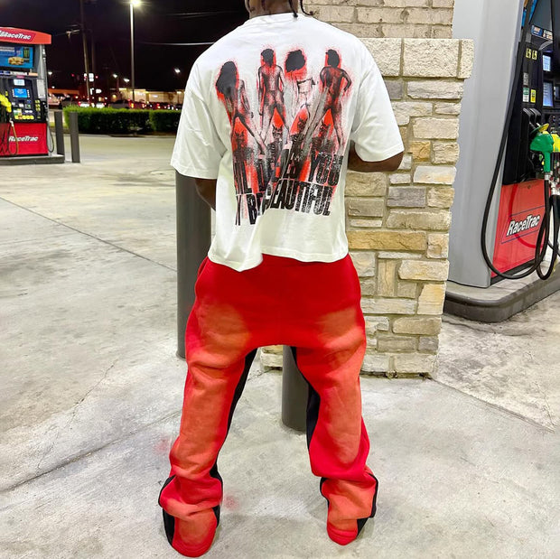 Fashion Letter T-Shirt Sweatpants Two Piece Set