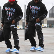 777 Holy Sword Printed Casual Street Hoodie Two-piece Set