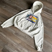 Personalized ID print zip-up hoodie