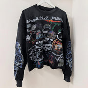 Multi-element Print Long Sleeve Sweatshirt