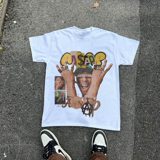 Personalized round neck printed T-shirt