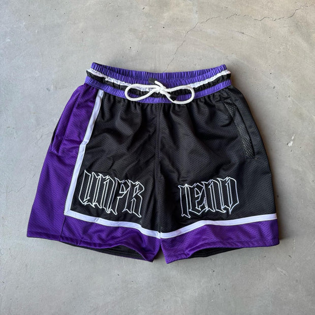 Casual Contrast Mesh Sports Shorts