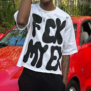 Casual EX Letter Print Short Sleeve T-Shirt