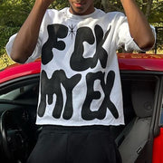 Casual EX Letter Print Short Sleeve T-Shirt