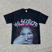 Oversized casual figure print T-shirt