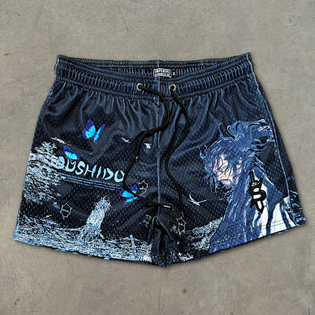 Samurai Print Mesh Shorts