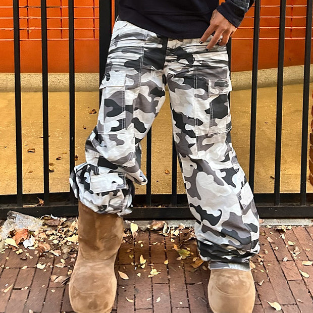 Street Style Camouflage Print Wide Leg Pants