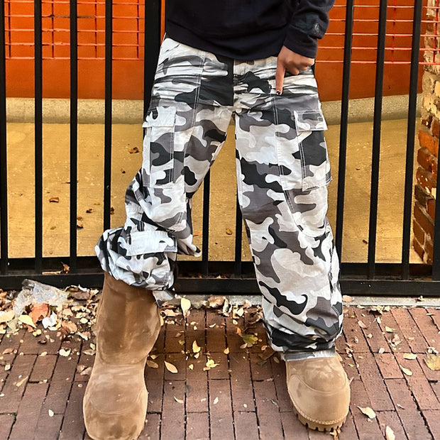 Street Style Camouflage Print Wide Leg Pants