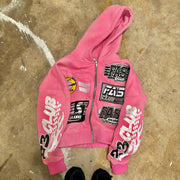 Personalized Street Style Printed Zip Hoodie