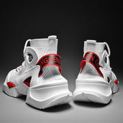 Casual sports shoes dad men's shoes flying woven thick sole inner heightening socks boots