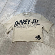 Internet Currency Skull Print Cropped T-Shirt