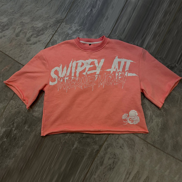 Internet Currency Skull Print Cropped T-Shirt