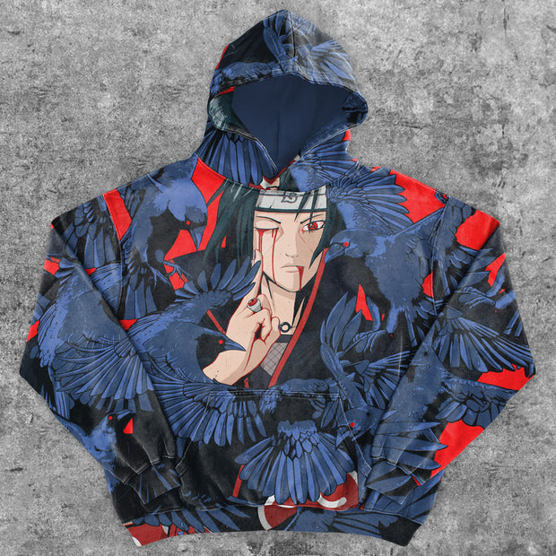 Preppy Fashion Anime Print Hoodie