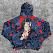 Preppy Fashion Anime Print Hoodie