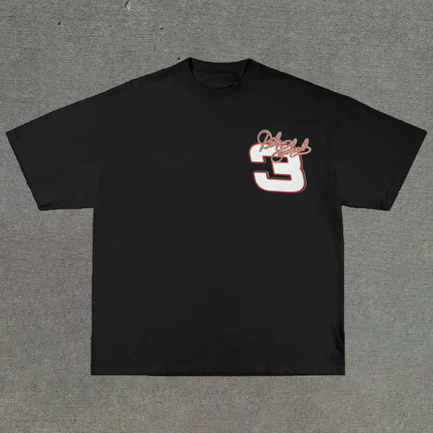 Legendary racing driver retro print T-shirt