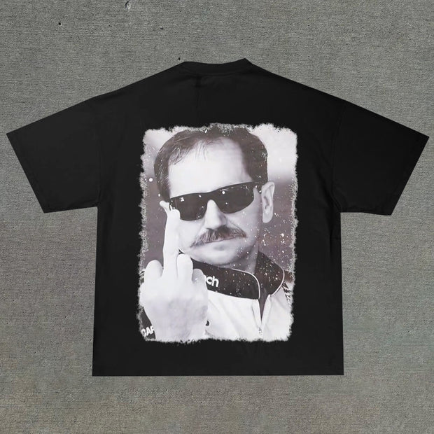 Legendary racing driver retro print T-shirt