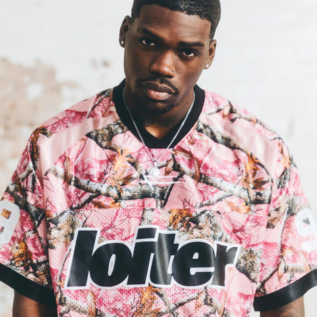 Sakura casual street retro stitching mesh jersey