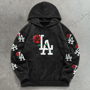 Floral LA Pattern Casual Plush Hoodie