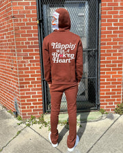Fashionable personalized printed letter loose sweatshirt set