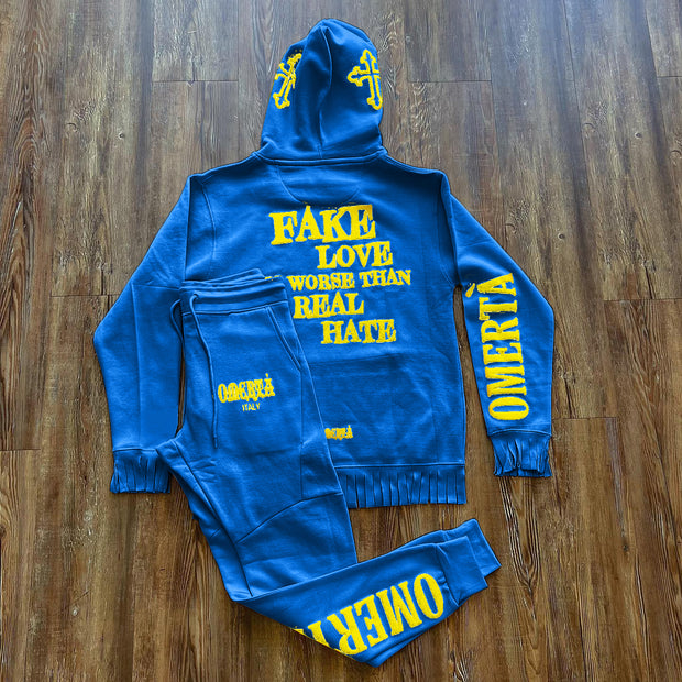 Branded street hip hop tassel hem fashion suit