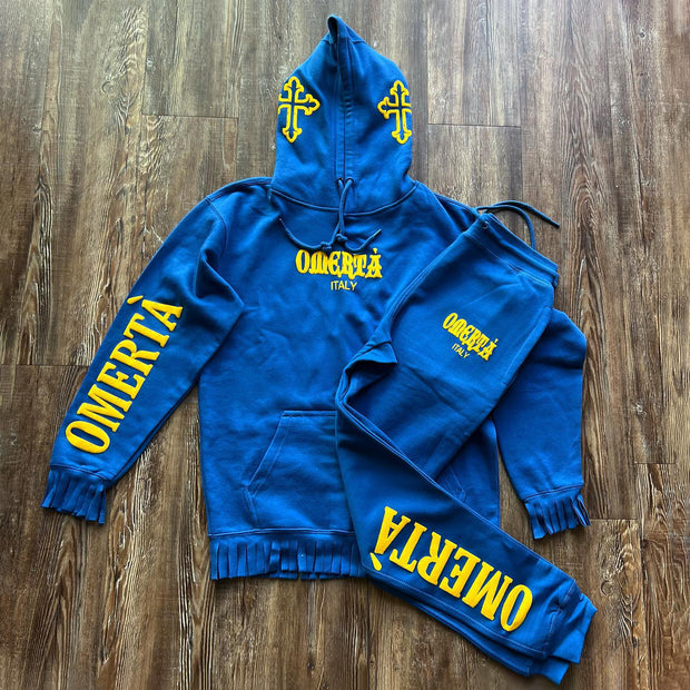 Branded street hip hop tassel hem fashion suit