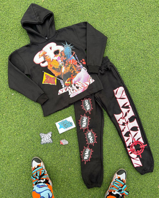 Casual Fashion Printed Loose Sweatshirt Set