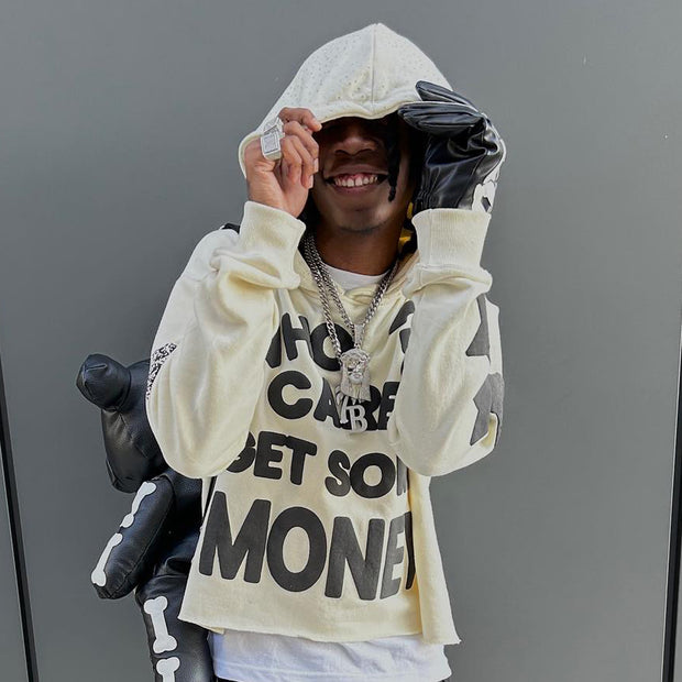 Fuck Money Printed Casual Street Hoodie