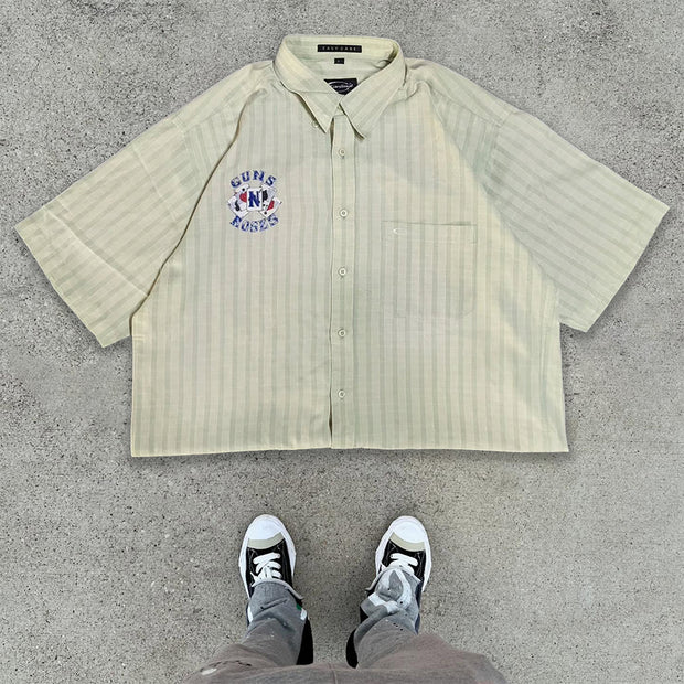 Street Poker Print Short Sleeve Shirt