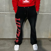 Casual letter print trousers