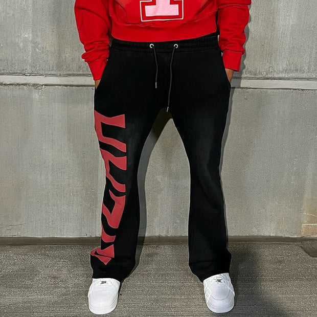 Casual letter print trousers