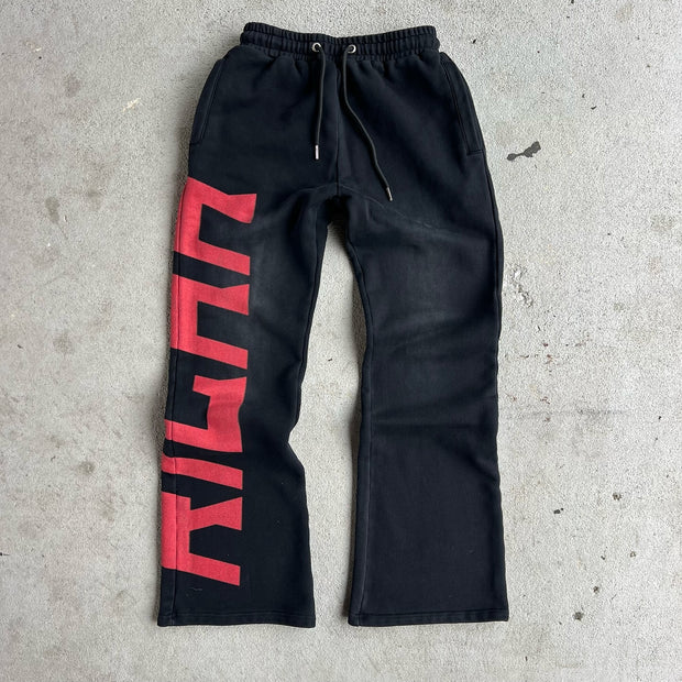 Casual letter print trousers