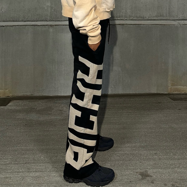Casual letter print trousers
