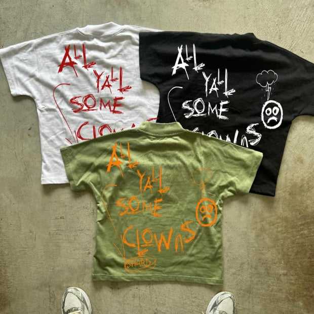 Joker Letters Print Short Sleeve T-Shirt