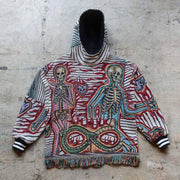 Personalized Vintage Skull Long Sleeve Fringe Hoodie