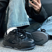 Leather thick sole heightening bread shoes