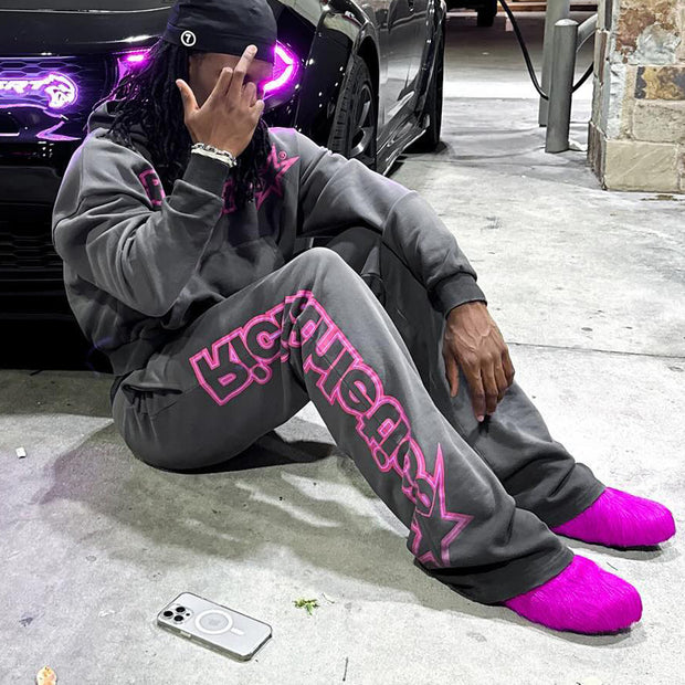 Hell Lucky Star Casual Street Vintage Sweat Pants