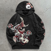 Stylish pattern retro plush hoodie