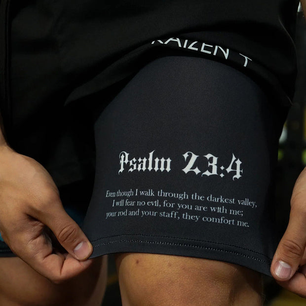 Psalm 23:4 Print Double Layer Shorts