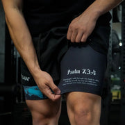 Psalm 23:4 Print Double Layer Shorts