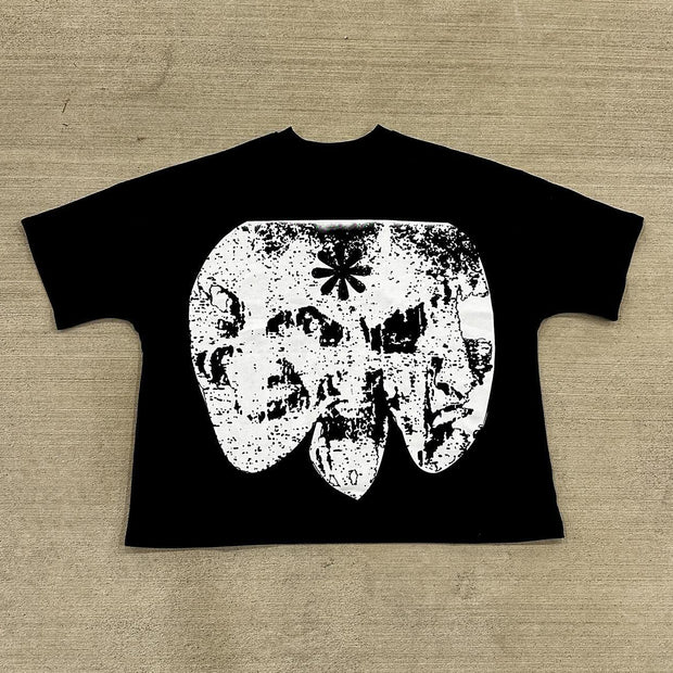 Personalized Multi-face Letter Print Short Sleeve T-shirt