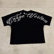 Personalized Multi-face Letter Print Short Sleeve T-shirt