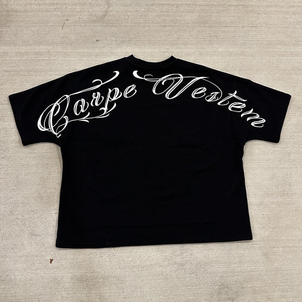Personalized Multi-face Letter Print Short Sleeve T-shirt