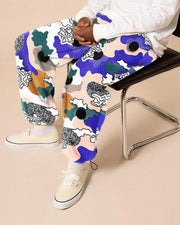 Casual fleece printed trousers