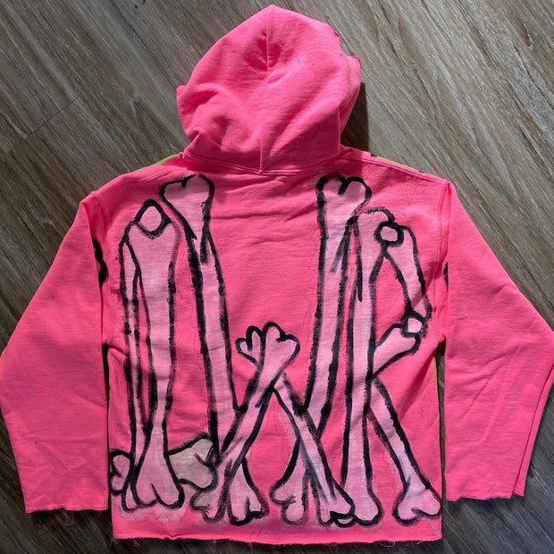 Lonely With Racks Print Long Sleeve Hoodies