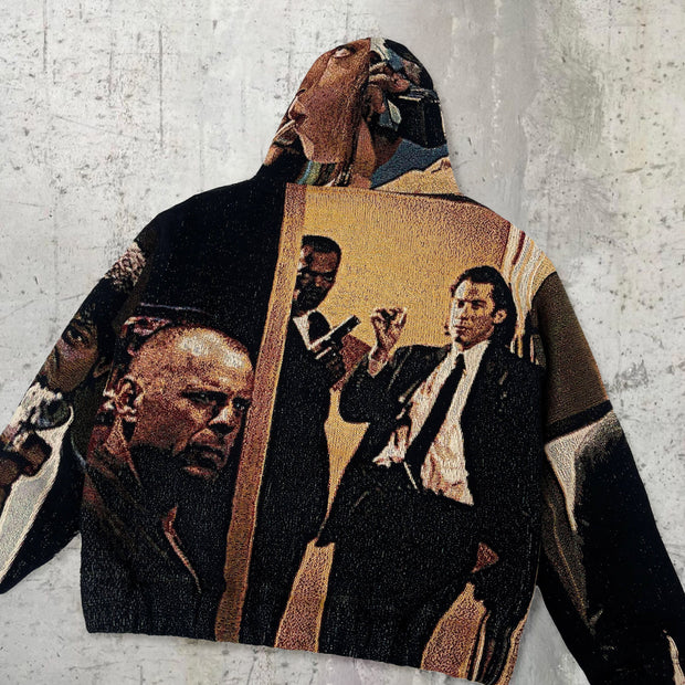Casual Retro Print Tapestry Hoodie