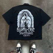 Mary Print Button Short Sleeve Shirt