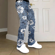 Vintage hip hop pattern casual jeans