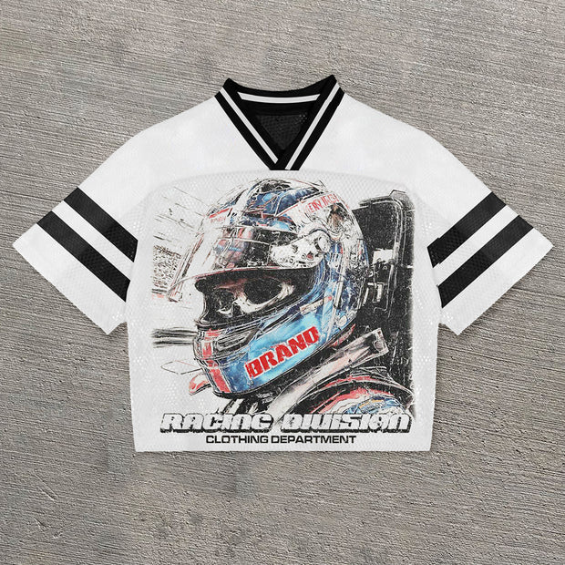 Racer Casual Street Panel Mesh Jersey