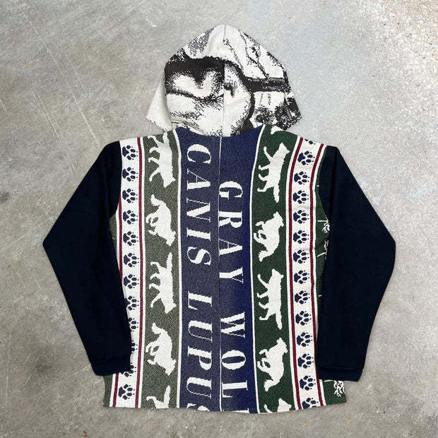 Trend Print Retro Block Hoodie